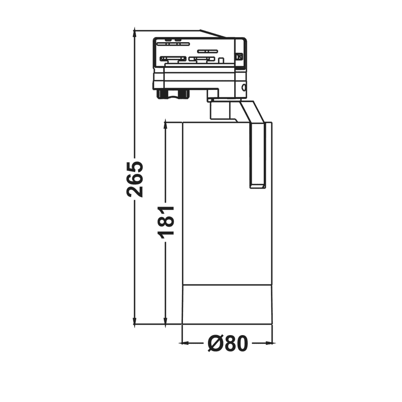 Sand Black Led Zoomable Track Luminaire 25W 3000K 3-Phase 25-60° 2800Lm Max. 230V Ac Ra80 5Yrs - Image 2