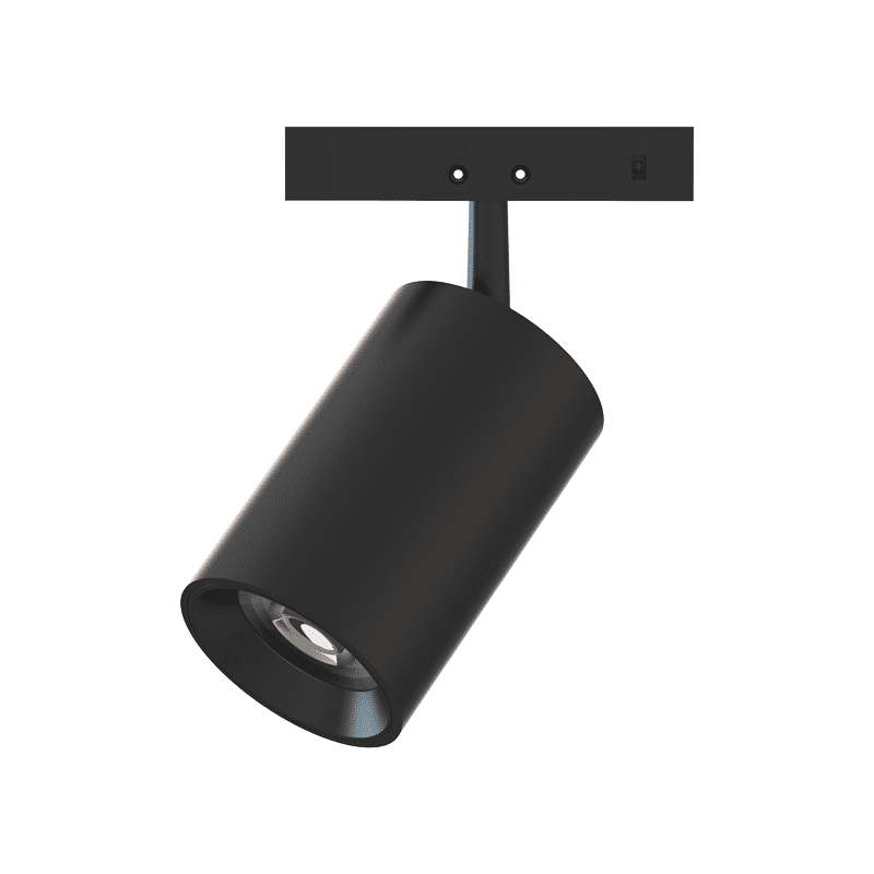 Μινι Μαυρο Μαγνητικο Σποτ 24V Dc 5W 3000K 510Lm 24° Ra90 5Yrs Φ35,5*55(81)Μμ