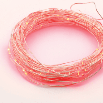 100 Led Λαμπακ Σειρα Χρονοδιακ Κοκκινο Ασημι Καλωδ Χαλκου & Μπαταρ 3Xaa Ip44 10M+10Cm