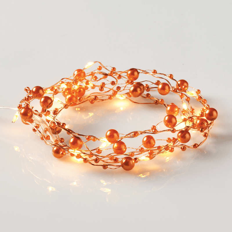 "Brown Coffee Beads", 20 Led Λαμπ. Χαλκου, Ww, Χαλκινο Καλ. & Μπατ. 2Xaa, Ip20, 2M+10Cm, 1.2W