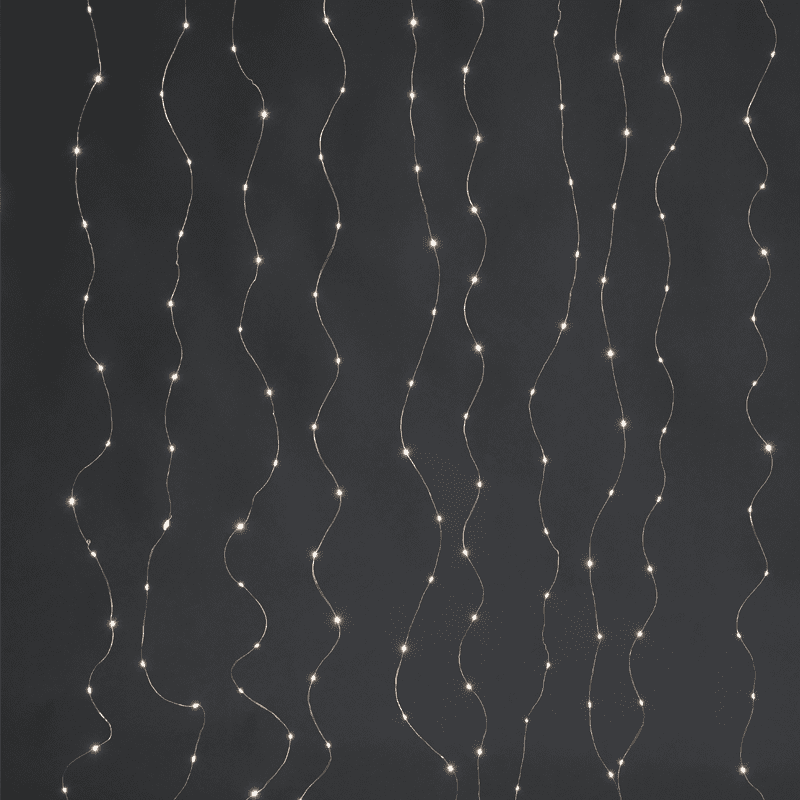 400 Led Λαμπακ Κουρτινα Θερμο Λευκ Ασημι Καλωδιο Χαλκου&Usb Ανταπτ+Τηλεκοντρολ 20Ledx20Σειρ 2X2M+3M