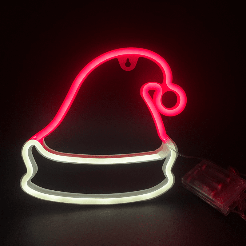 Καπελο, 114 Neon Led Λαμπακια Με Μπαταρια (3Xaa)/Usb, Κοκκινο & Cw, Ip20, 19X2X22Cm