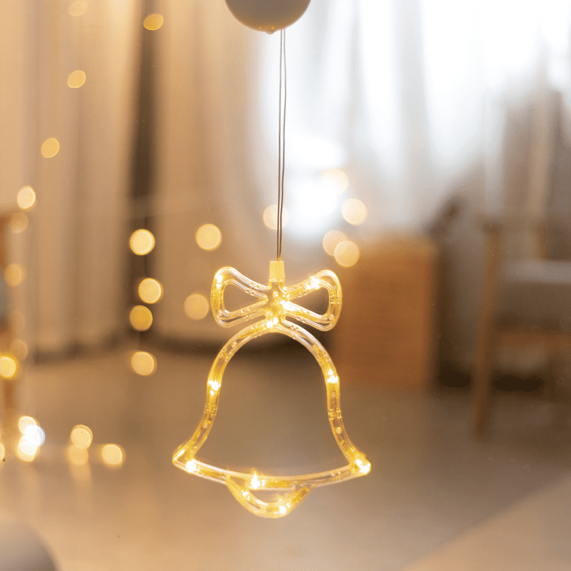 "Window Plastic Bell" 10 Led Λαμπακια Ww Μπατ. (3Χααα) Ip20 16X20.5Cm