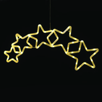 "Plastic 5 Stars" 47 Led Λαμπακια Ww Μπατ. (3Χαα)/Usb, Ip20, 54*0.5*25