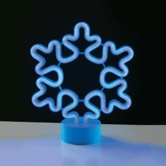 Χιονονιφαδα, Neon Led Λαμπαμπατ(3Xaa)/Usb, Μπλε, Ip20, 21X8.5X25Cm