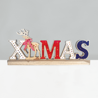 "Wooden X-Mas 2" 26 Mini Led Ww Λ/Κια Μπ/Ριεσ (3Aa) Ip20 45X3.5X20Cm