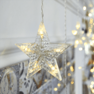 "Star Icicle" 100 Ww Led Λαμπ. Βροχη, 30/50Cm, Ανταπτ(31V)Σταθερα, Επεκτ(Μαχ 3)Ip44, 3M Διαφ. Καλ.