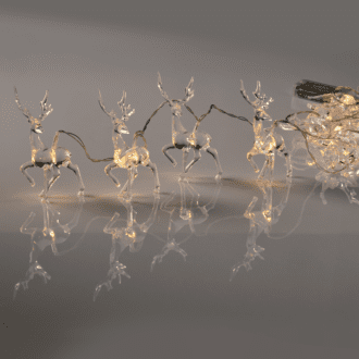 "Acrylic Plastic Reindeer", 10 Led Λαμπ. Σειρα Μπατ. (3Xaa), Ww,Ip20, 135+30Cm, Διαφ. Καλ. Τροφ.