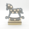"Wooden Grey Horse", 10 Mini Led Λαμπ. Μπατ. (2Xaa), Ww,Ip20, 17X4.5X16Cm