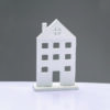 Wooden Decorative White House With Base Διακοσμητικο Μοτιφ 14*5*23Cm