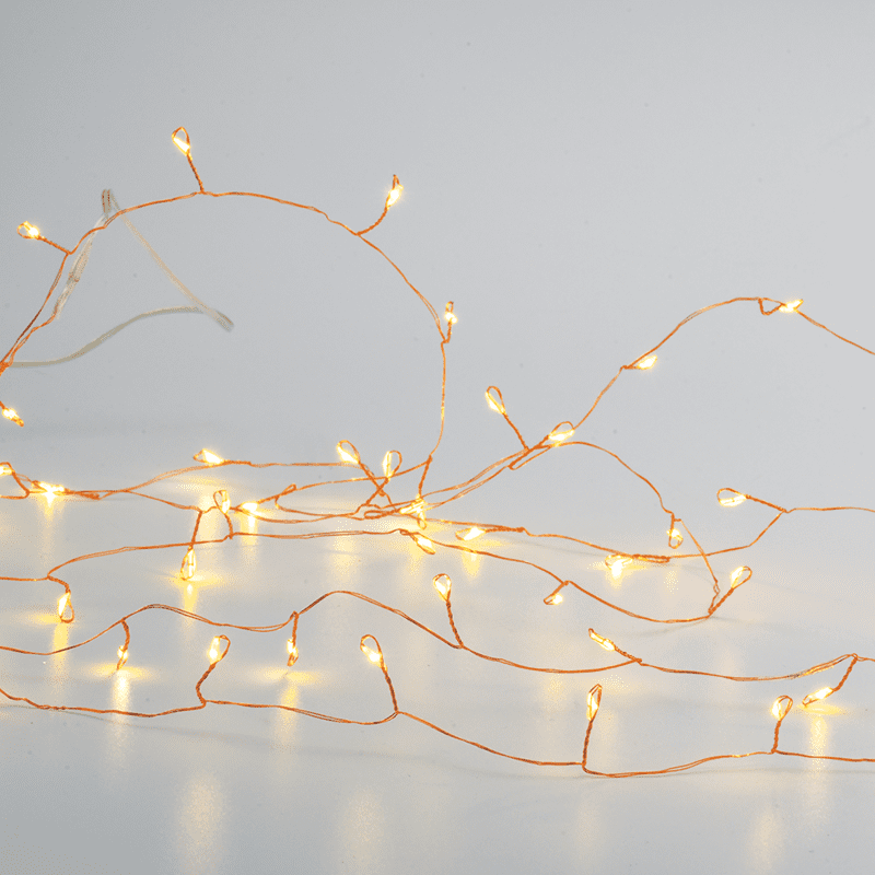 300 Cluster Led Λαμπακ Σειρα, Ww, Χαλκινο Καλωδ.,Ανταπτ.(4.5Vdc) & 8 Προγραμ.,Ip44 3M+3M 6W