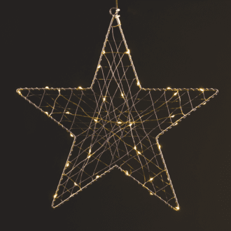 "1D Copper Wire Metal Motifs"  Αστερι 40 Μini Led Λαμπακ Με Καλωδχαλκου & Ανταπτρορα(3V Dc)Θερμο