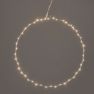 "D30Cm Silver Round" 45 Μινι Led Λαμ, Ww, Ασημι Καλωδ. Χαλκου,Ανταπτ.(3Vdc),Ip44, 3M Διαφ Καλ