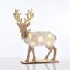 "Wooden White Felt Deer", 5 Mini Led Λαμπ. Μπατ. (2Xaaa), Ww,Ip20, 26X5X25Cm