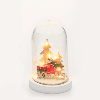 "Car, Plastic Snowy Cover Ball" 5 Mini Led Λαμπ. Μπατ. (2Xaaa), Ww,Ip20, D11X19Cm