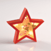"Wooden Red Star" 6 Mini Led Λαμπ. Μπατ. (2Xaaa), Ww,Ip20, 23X5X22Cm