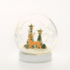 "Glass Snow Ball Deer", 10 Mini Ww Led Λαμπ. Μπατ. (2Xaaa) Ip20 Φ12Cm