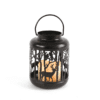 "Metal Black Reindeer Lantern" Λευκο Κερι, 1 Led Λαμπ. Μπατ. (3Xaaa), Ww,Ip44, Φ12Χ18Cm