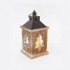 "Wooden & Metal Lantern" Λευκο Κερι, 1 Led Λαμπ. Μπατ. (3Xaaa), Ww,Ip44, Φ14Χ31Cm