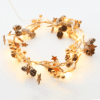 "Brown Xmas Garland",20 Μινι Led Λαμπ.ww Μπατ.(2Xaa) Ασημι Καλ Χαλκου Ip20 180+30Cm Διαφ Καλ Τροφ