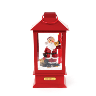 "Plastic Snowy Music Santa Lantern", 2 Mini Led Λαμπακ. Ww, Μπατ. (3Αα),Ip20, 16X16X35Cm