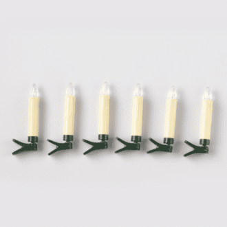 "6 White Mini Clips Candles", 6*1  Led Λαμπ. Μπατ. (6*Aaa), Ww,Ip20, Φ1.5X10.5Cm