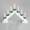 "7 White Wooden Candle Bridge", 7 Led Λαμπ. Μπατ. (2Xaa), Ww,Ip20, 39X4.5X30Cm