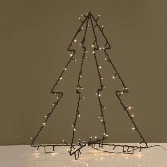 "Metal Foldable Tree", 74 Led Λαμπ. Σειρα Ww Ανταπ(3.5V)Σταθ. Μαυρο Καλ.ip44 55Χ65Cm, 4Μ Καλ Τροφ