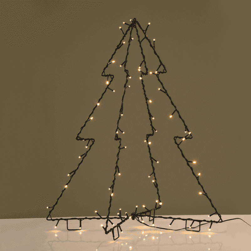 "Metal Foldable Tree", 74 Led Λαμπ. Σειρα Ww Ανταπ(3.5V)Σταθ. Μαυρο Καλ.ip44 55Χ65Cm, 4Μ Καλ Τροφ