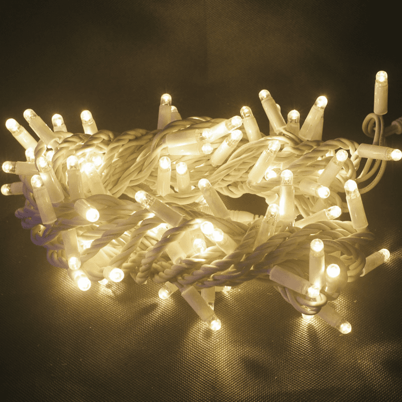 100 Led Λαμπ. Σειρα Λευκο Καουτσουκ Θερμο Λευκο Επεκτ. (Μαχ 20) 10Εκ Αποστ. 10Μ Ip65 1.5 Καλ Τροφ