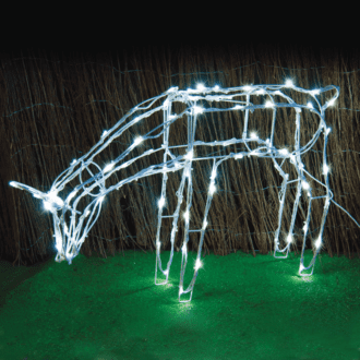 "Feeding Reindeer" 100 Led Σχεδ. Λαμπ Σειρα Cw Αντ.31Vdc & 8 Προγρ. Ip44, 70X14X41Cm 5M Λευκ Καλ