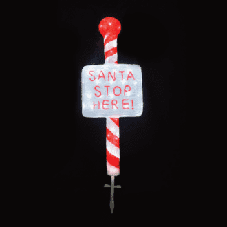 Acrylic Sign Santa Stop Here  120 Led Λευκα Ip44 35*13*100Cm 30Cm Καλ.