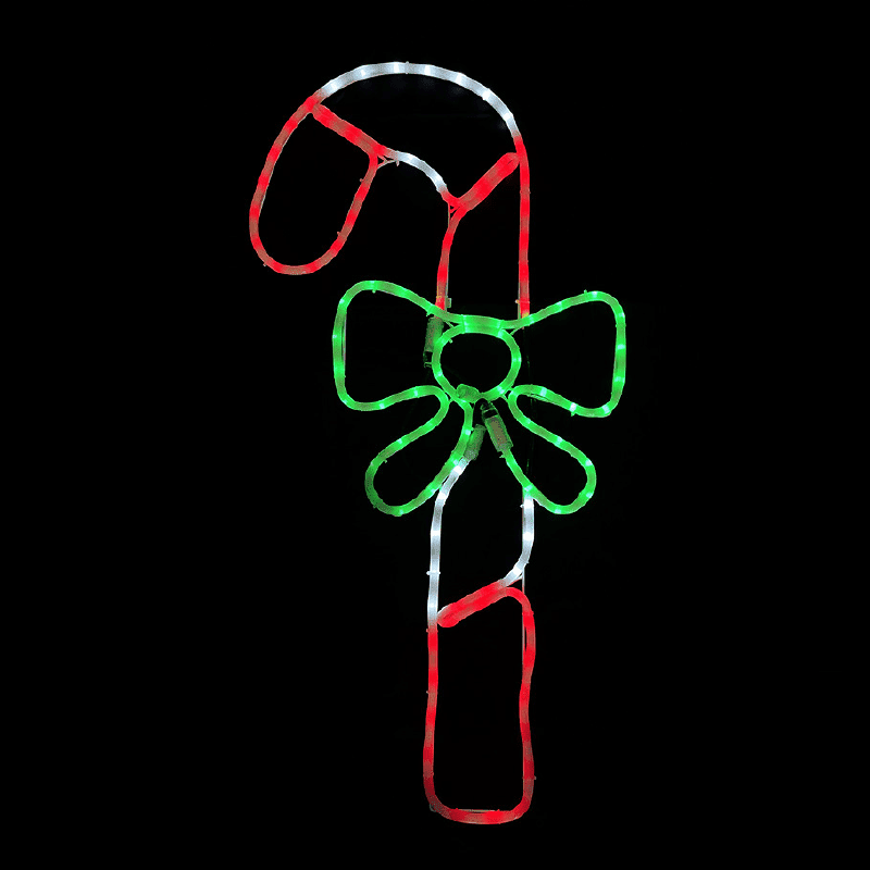 Candy Cane 120 Led Μοτιφ 5M Μονοκ. Φωτοσ. Πολυχρ. Σταθερο Ip65 45*90Cm 1.5M Καλ.