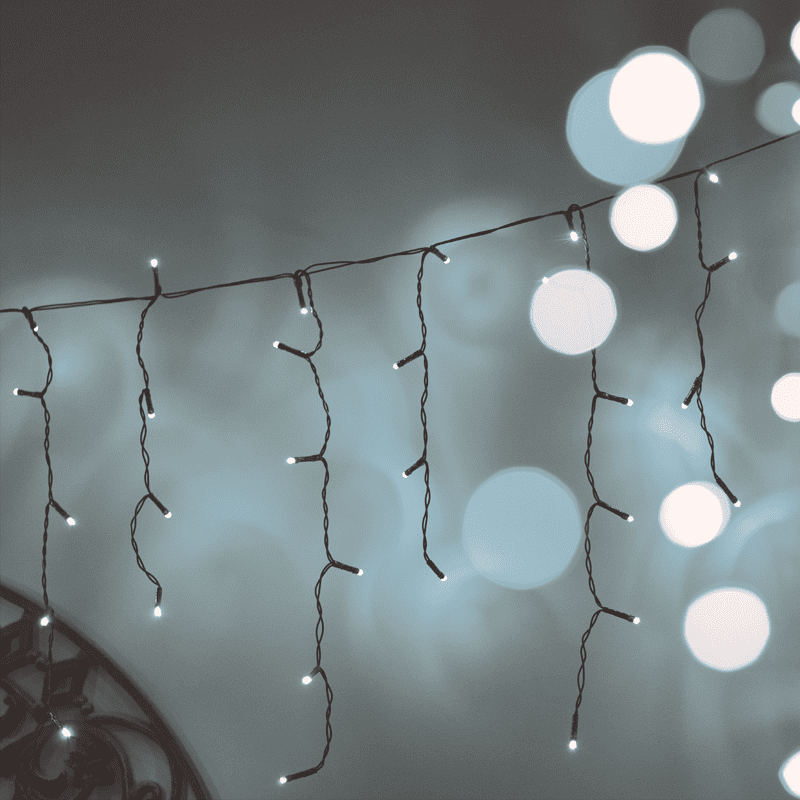 144 Led Λαμπ. Βροχη Καουτσουκ, Cw., Επεκτ. (Μαχ 10), Σταθερα,Ip44, 300X60Cm, 1.5M Καλ. Τροφοδ.