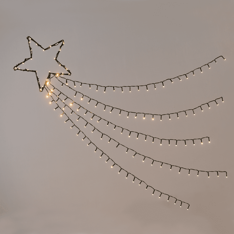 "Shooting Star, 5 Rows", 150 Ww Led 8 Λειτουργ., Ανταπ. (4.5Vdc) Ip44 30Cm (1M Ουρα), 5M. Καλ. Τρ
