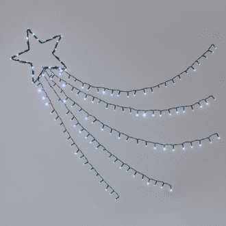 "Shooting Star, 5 Rows", 150 Cw Led 8 Λειτουργ., Ανταπ. (4.5Vdc) Ip44  30Cm (1M Ουρα), 5M. Καλ. Τρ