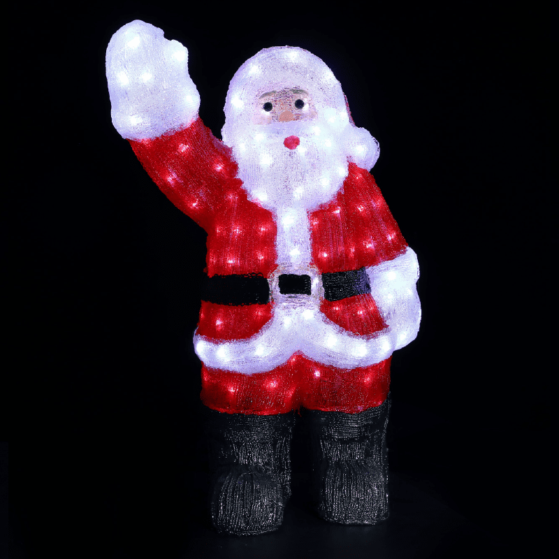 Acrylic Waving Santa 150 Led Λευκα Ip44 30*27*60Cm 30Cm Καλ.