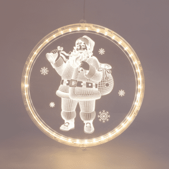 "3D Acrylic Santa", 24 Ww Led Σταθ. Ip20 21X21.6Cm, Usb Καλ. Τροφοδ.