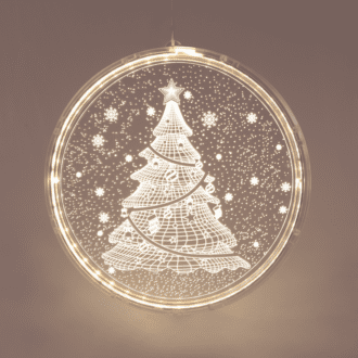 "3D Acrylic Christmas Tree", 24 Ww Led Σταθ. Ip20  21X21.6Cm, Usb Καλ. Τροφοδ.