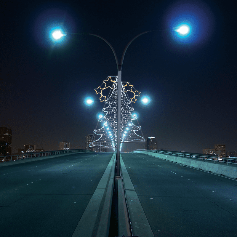 "Half Xmas Tree", 252&200Led Επισt Σχεδ 7Mμονοκ. Φωτ+Λαμ Σειρ,Cw+Κιτρ Σταθ,Ip44,750X200Cm,1.5M Τρ - Image 2