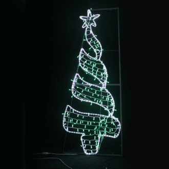 "Christmas Tree",270&200Led Επισt Σχεδ 7.5Mμονοκ Φωτ+Λαμ Σειρ,Cw+Πρασ Σταθ,Ip44,750X200Cm,1.5M Τρ