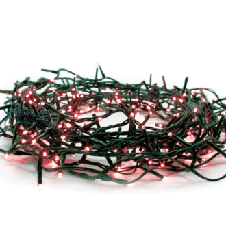 300 Led Λαμπ. Σειρα (Ana 5Cm), Kokkino,Ανταπτ.(31Vdc) & 8 Προγραμ.,Ip44, 15M, Πρασινο Καλ.