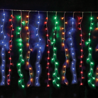 360Led Κουρτινα Λαμπ 20 Σειρεσx18 Λαμπ Πολυχρωμα Ανταπτ 31Vdc & Επεκτ Max 2Σετ Ip44 200X200Cm Διαφ