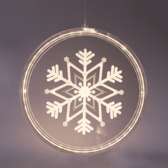 "3D Acrylic Snowflake", 36 Ww Led Σταθ. Ip20 21X21.6Cm, Usb Καλ. Τροφοδ.
