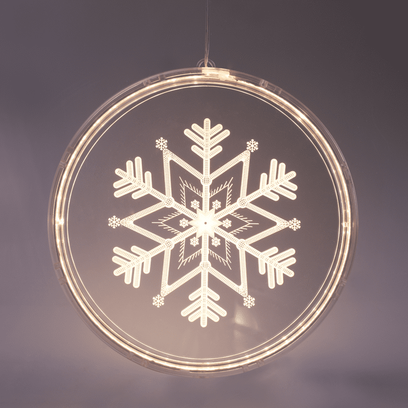 "3D Acrylic Snowflake", 36 Ww Led Σταθ. Ip20 21X21.6Cm, Usb Καλ. Τροφοδ.