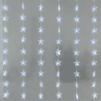 48Led Λαμπ Κουρτινα Αστερια 6,5Cm Ψυχρο Λευκο Ανταπτ & 8 Προγρ Ip44 120Cm 5M Πρασ Καλωδ