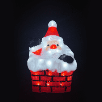 Acrylic Chimney Santa 50 Led Λευκα Ip44 23,5*23,5*35Cm  30Cm Καλ.