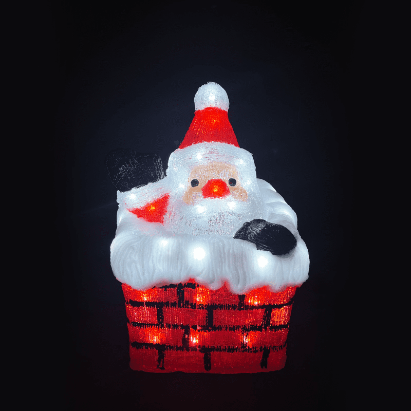 Acrylic Chimney Santa 50 Led Λευκα Ip44 23,5*23,5*35Cm 30Cm Καλ.