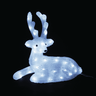 Acrylic Sitting Reindeer 55 Led Λευκα Ip44 36*16,5*37Cm  30Cm Καλ.