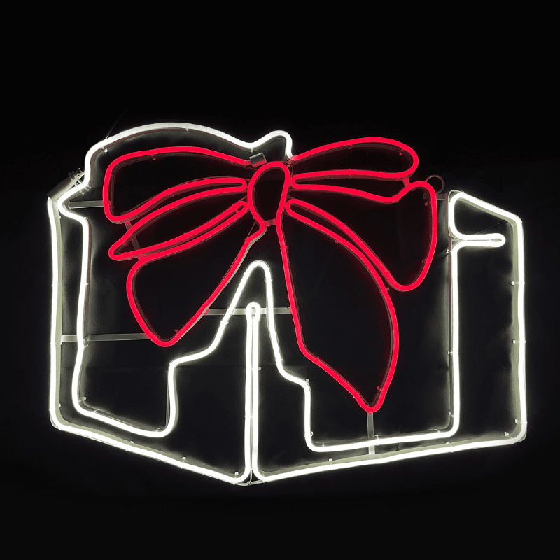 Gift Box 700Double Neon Led Μοτιφ 8,5M Λευκο & Κοκκινο Σταθερο Ip65 133*30Cm 1.5M Καλ.